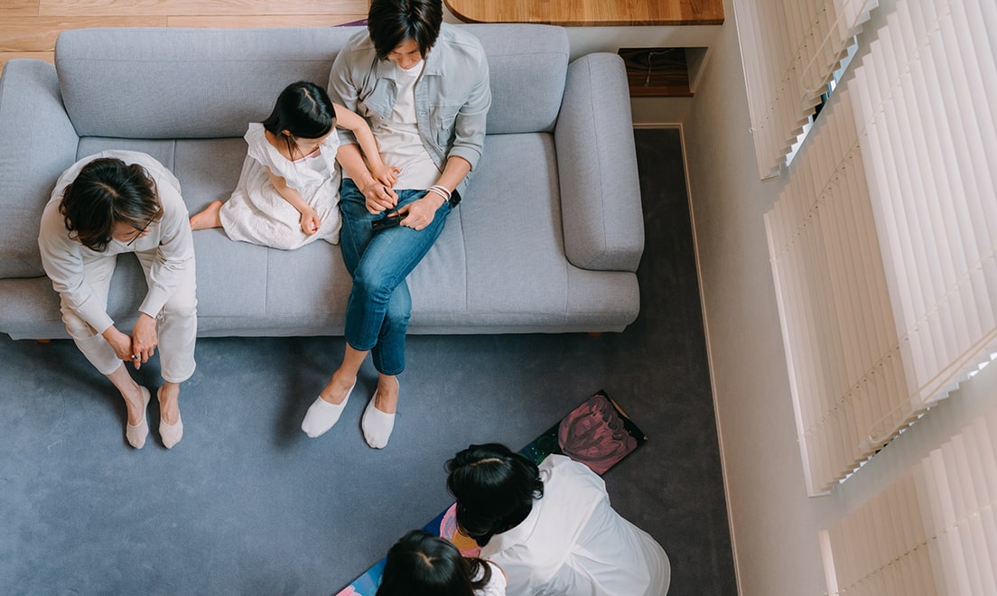 家族がリラックスできる住宅